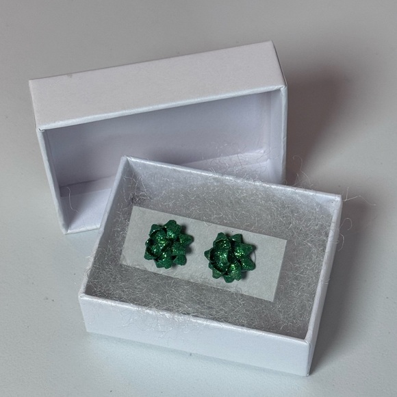 Sparkle Stud Bow Earrings - Picture 1 of 8